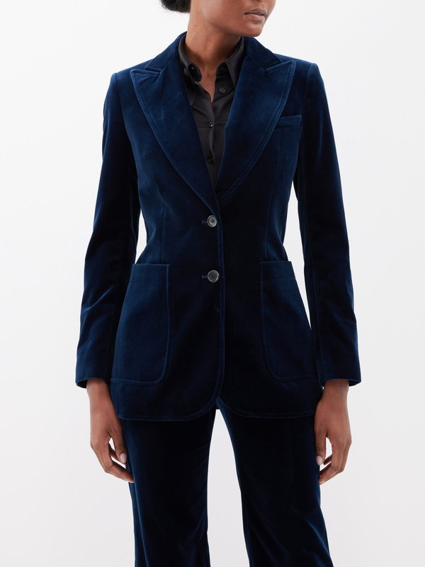 Navy St James cotton-velvet jacket | Bella Freud | MATCHES UK
