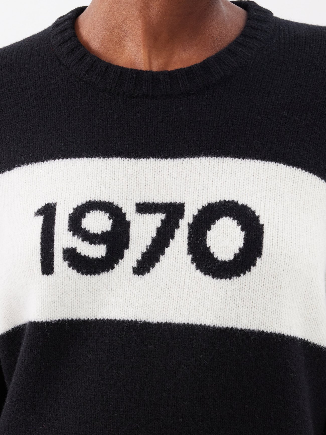 1970-intarsia merino crew-neck sweater