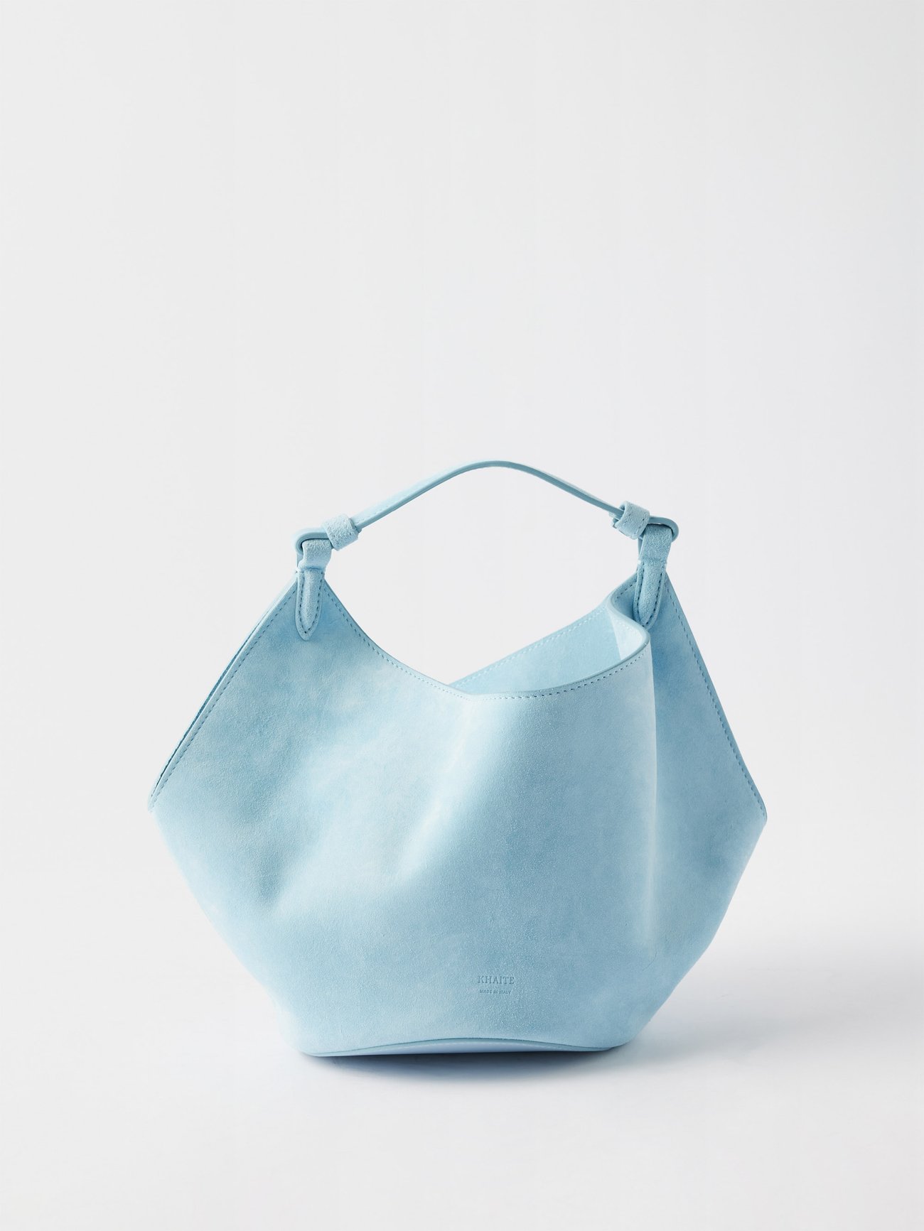Lotus Mini Suede Tote Bag in Blue - Khaite