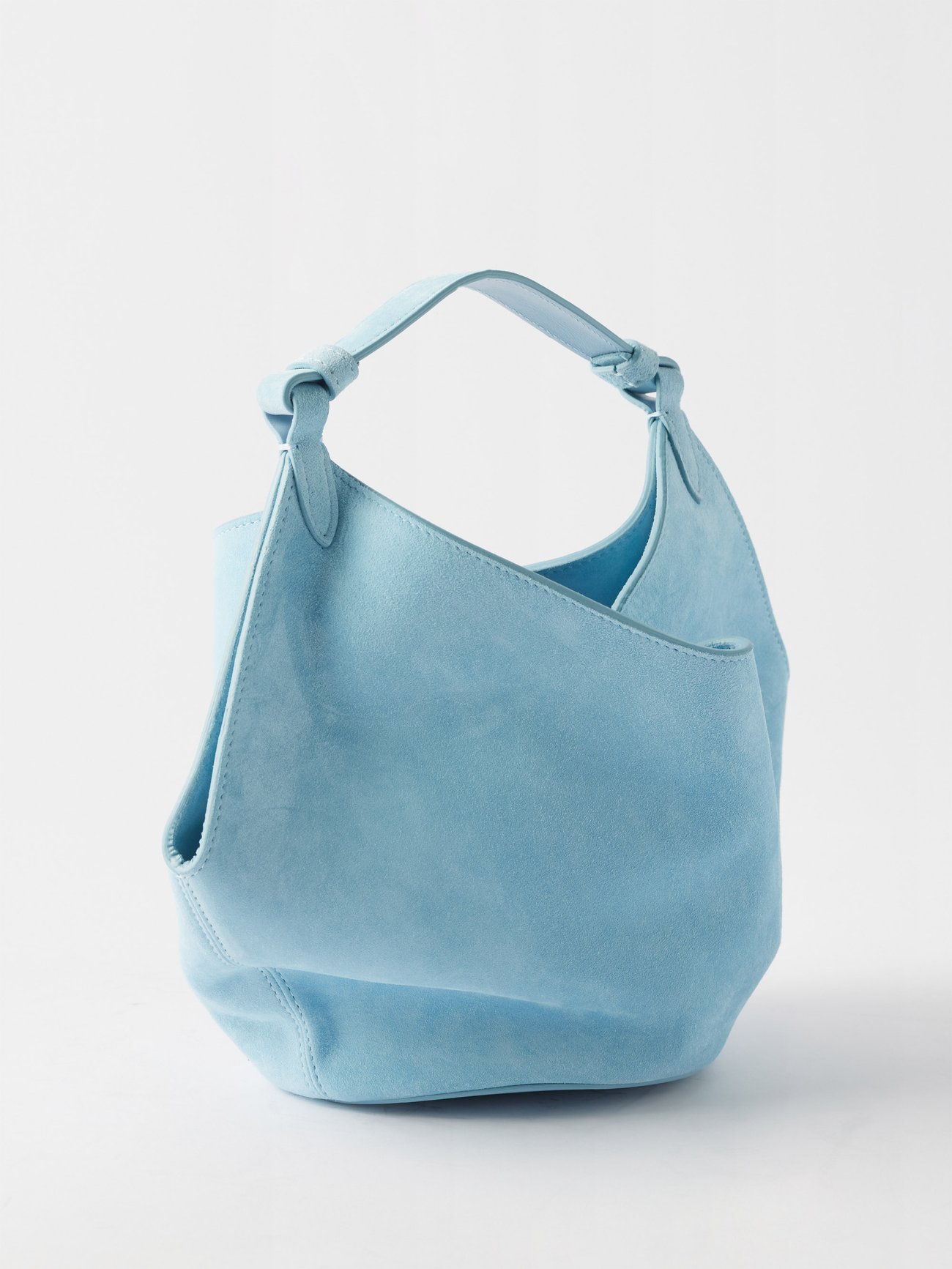 Lotus Mini Suede Tote Bag in Blue - Khaite