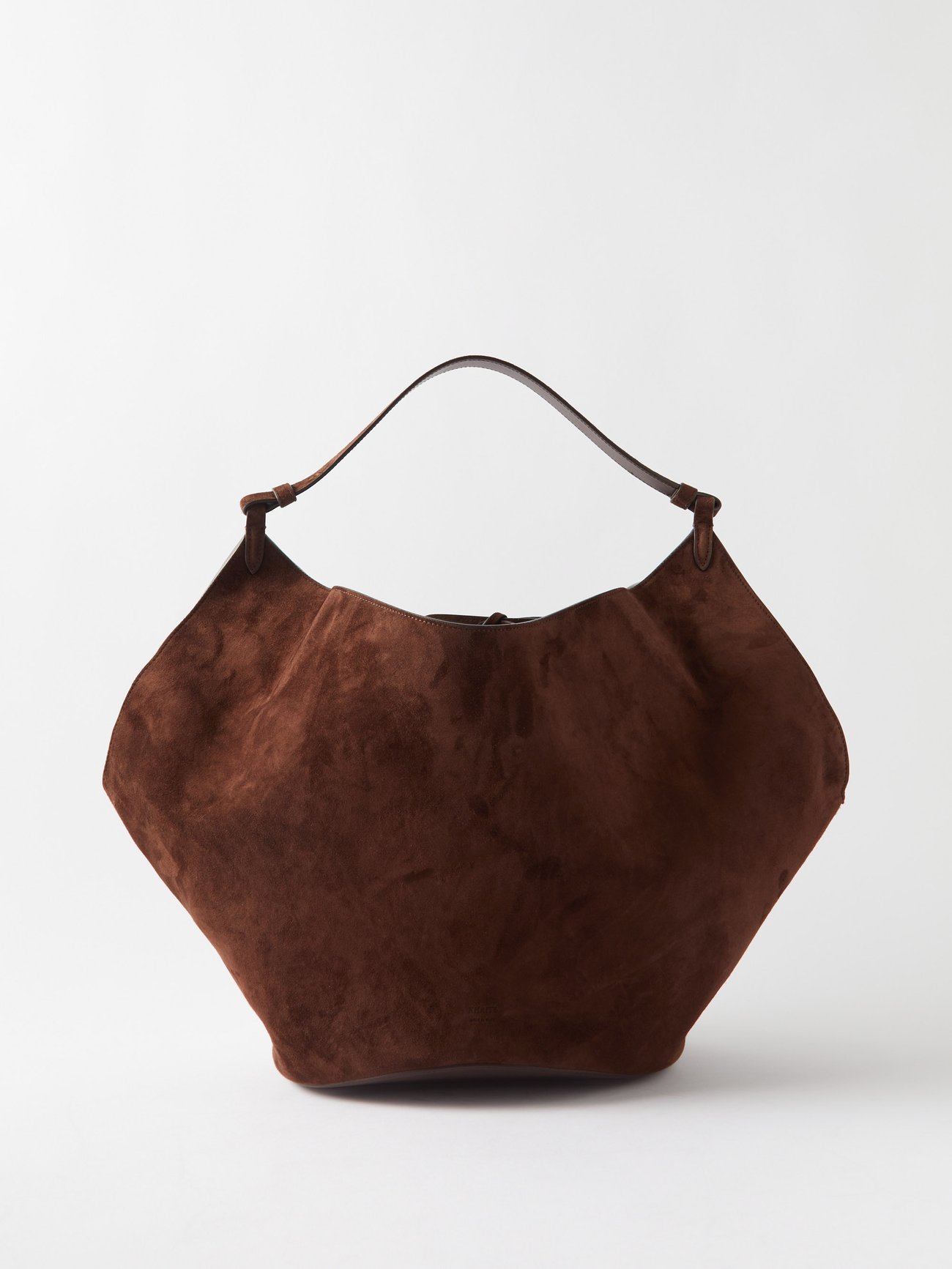 Khaite - Medium Lotus Midnight Suede Tote