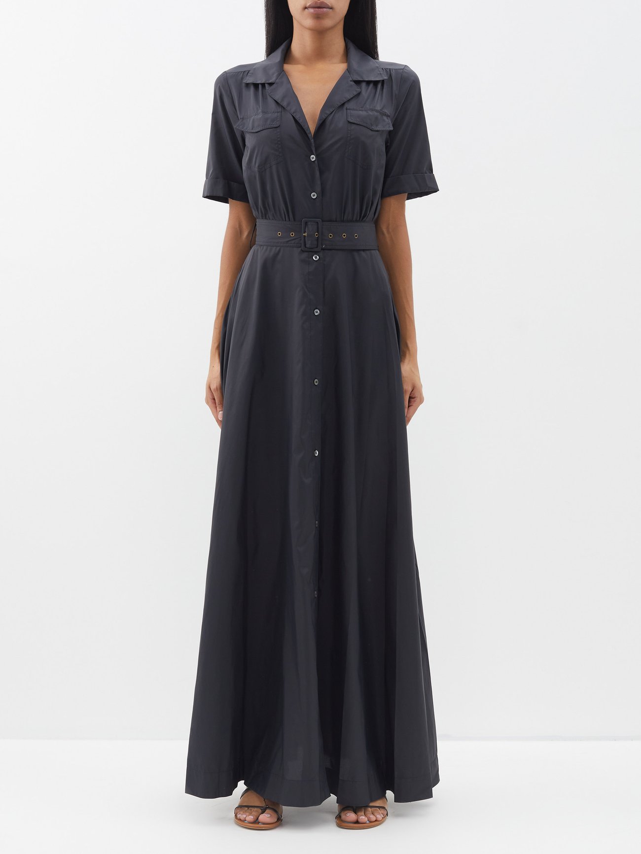 Black Millie recycled-fibre shirt dress | Staud | MATCHES UK