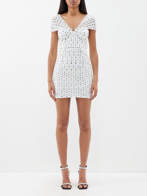 White Alesso paisley guipure-lace mini dress | Dodo Bar Or
