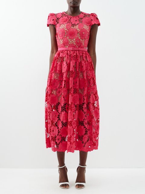 Red lace deals self portrait dress