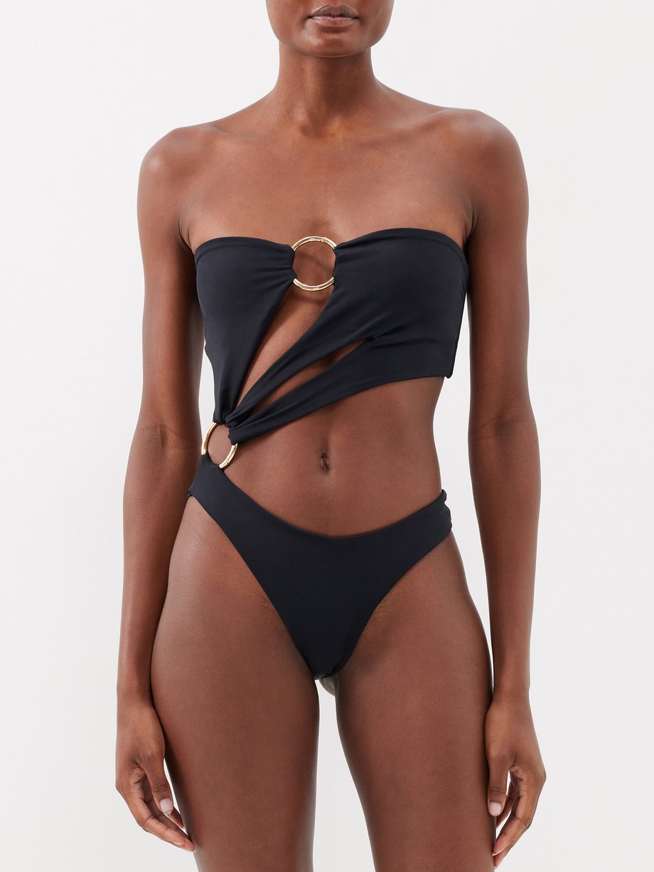 Black Sex Wax Cutout Recycled Fibre Swimsuit Louisa Ballou Matchesfashion Uk