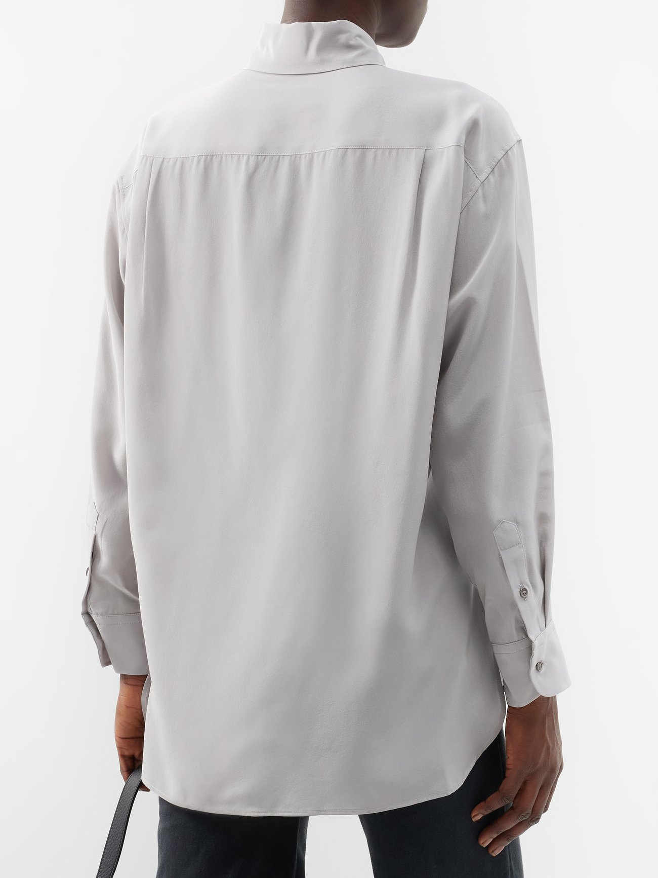 Nili Lotan Julien Oversized Silk Shirt