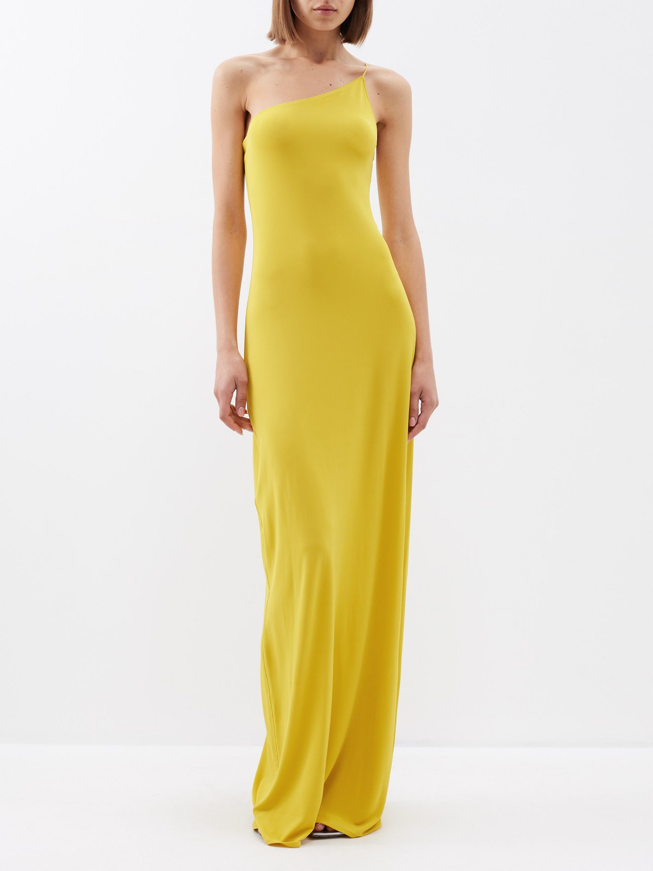 Yellow Stormi side-slit tulle maxi dress, Staud