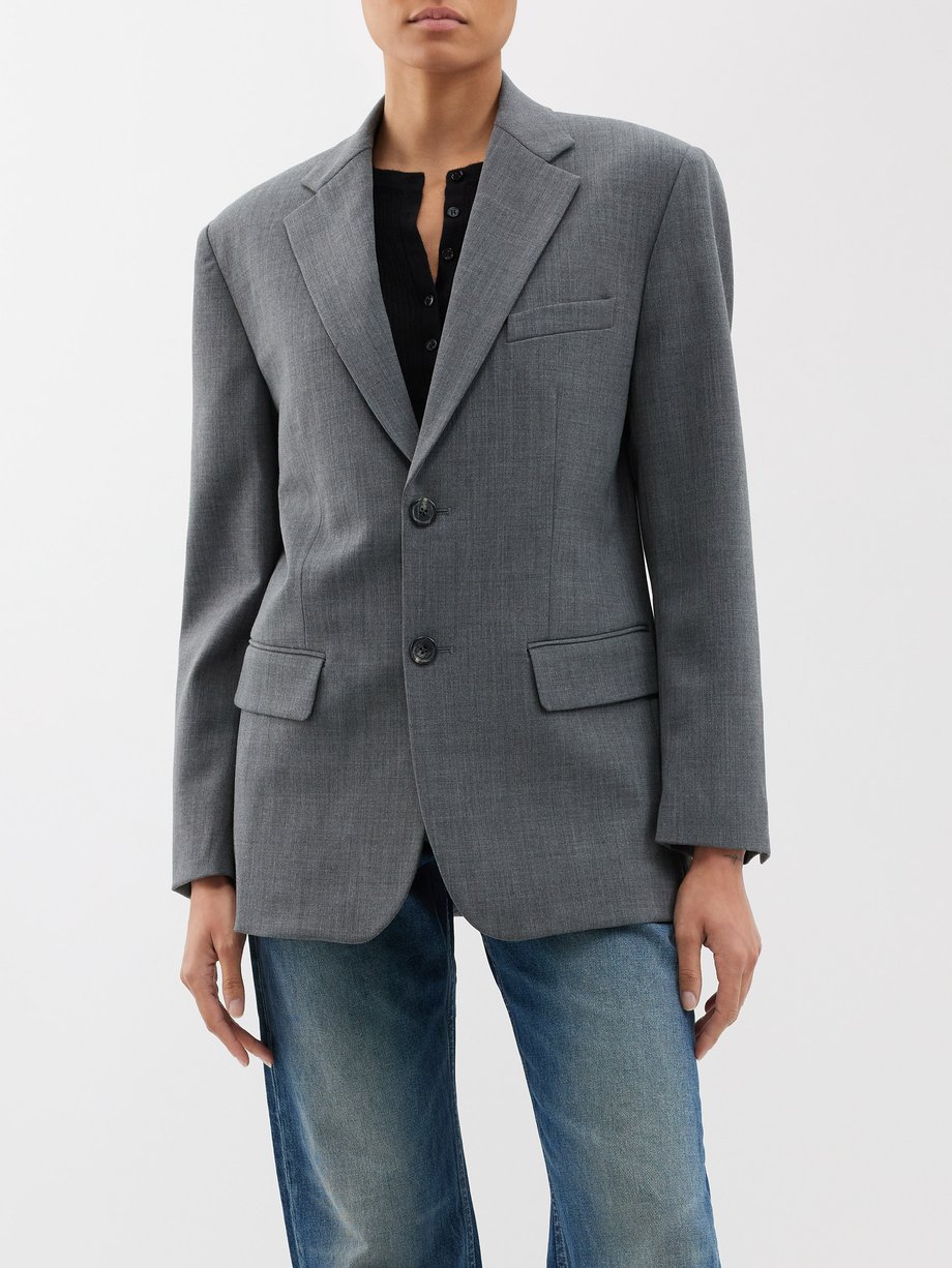 Grey Boyfriend single-breasted jersey suit jacket | Nili Lotan | MATCHES UK