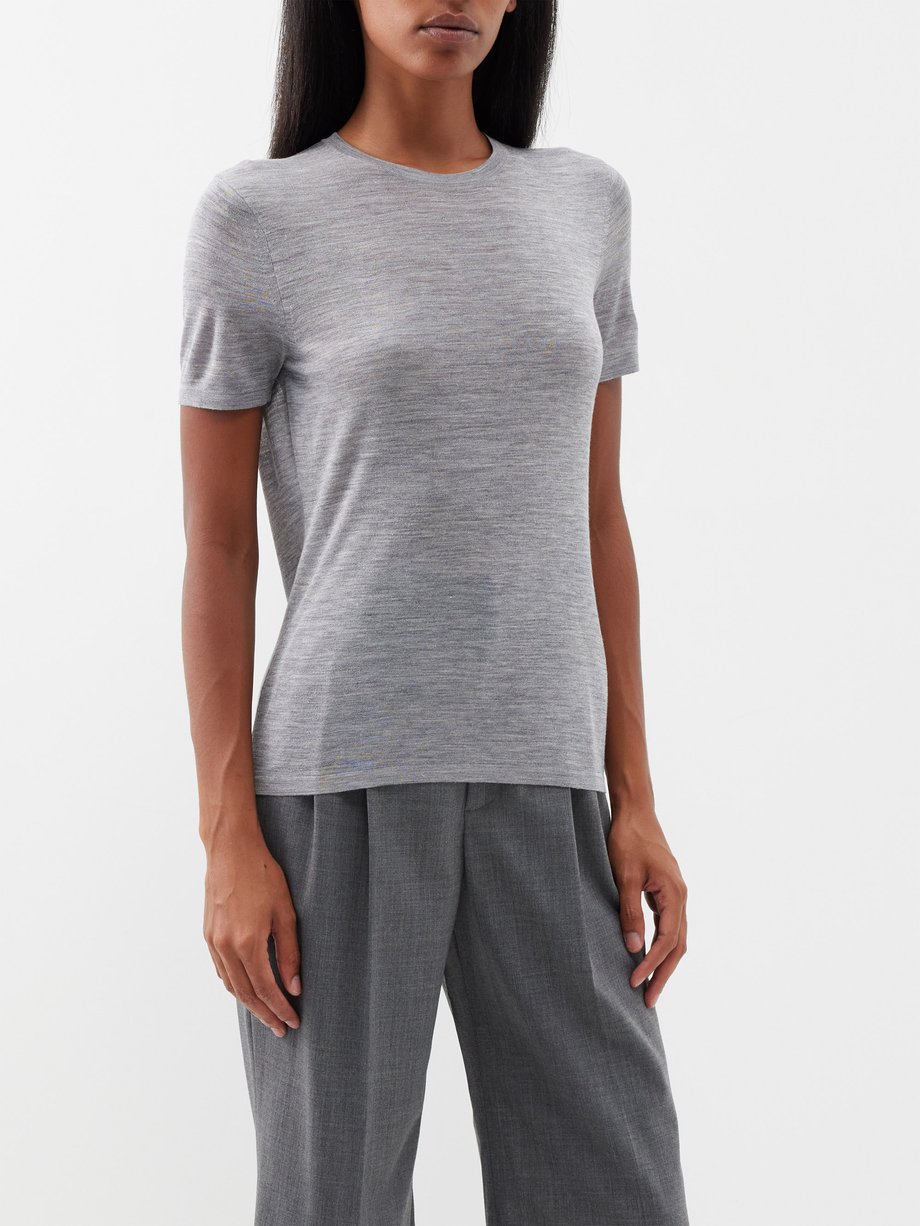 Grey Chantelle silk-jersey T-shirt, Nili Lotan