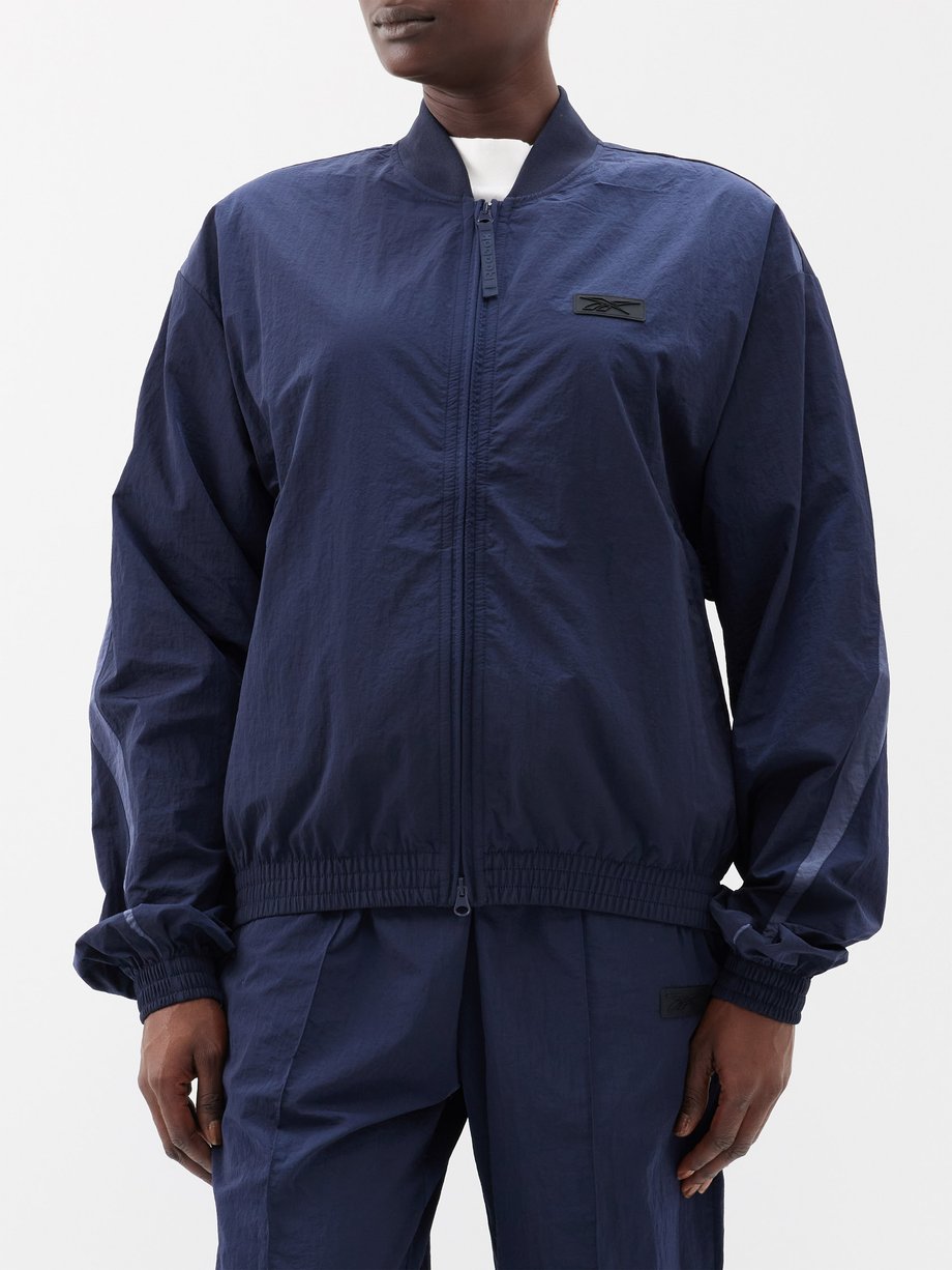 Navy Crinkle panelled-nylon track jacket | Reebok | MATCHES UK