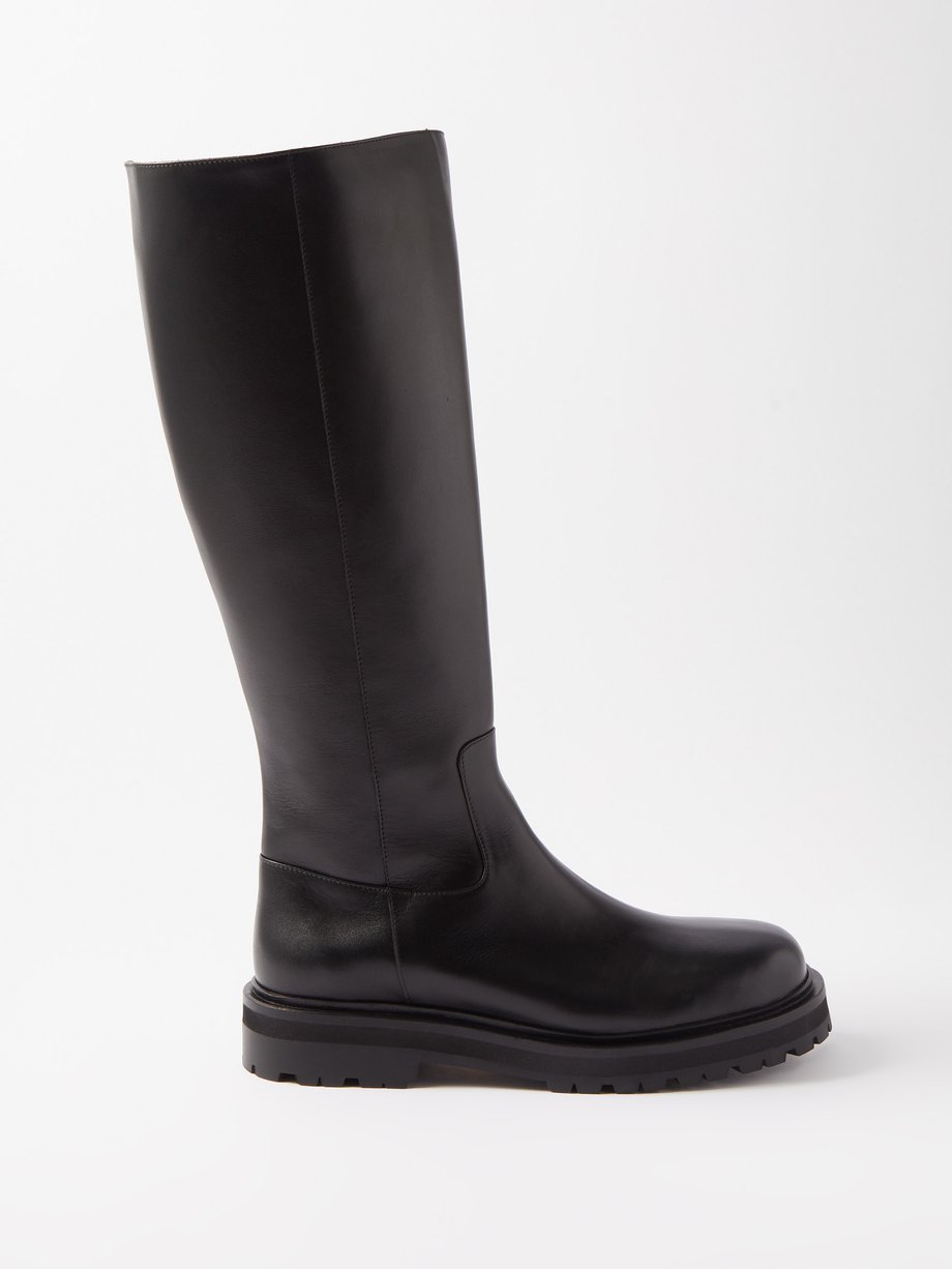 Black Magda leather knee-high boots | Studio Nicholson | MATCHESFASHION UK