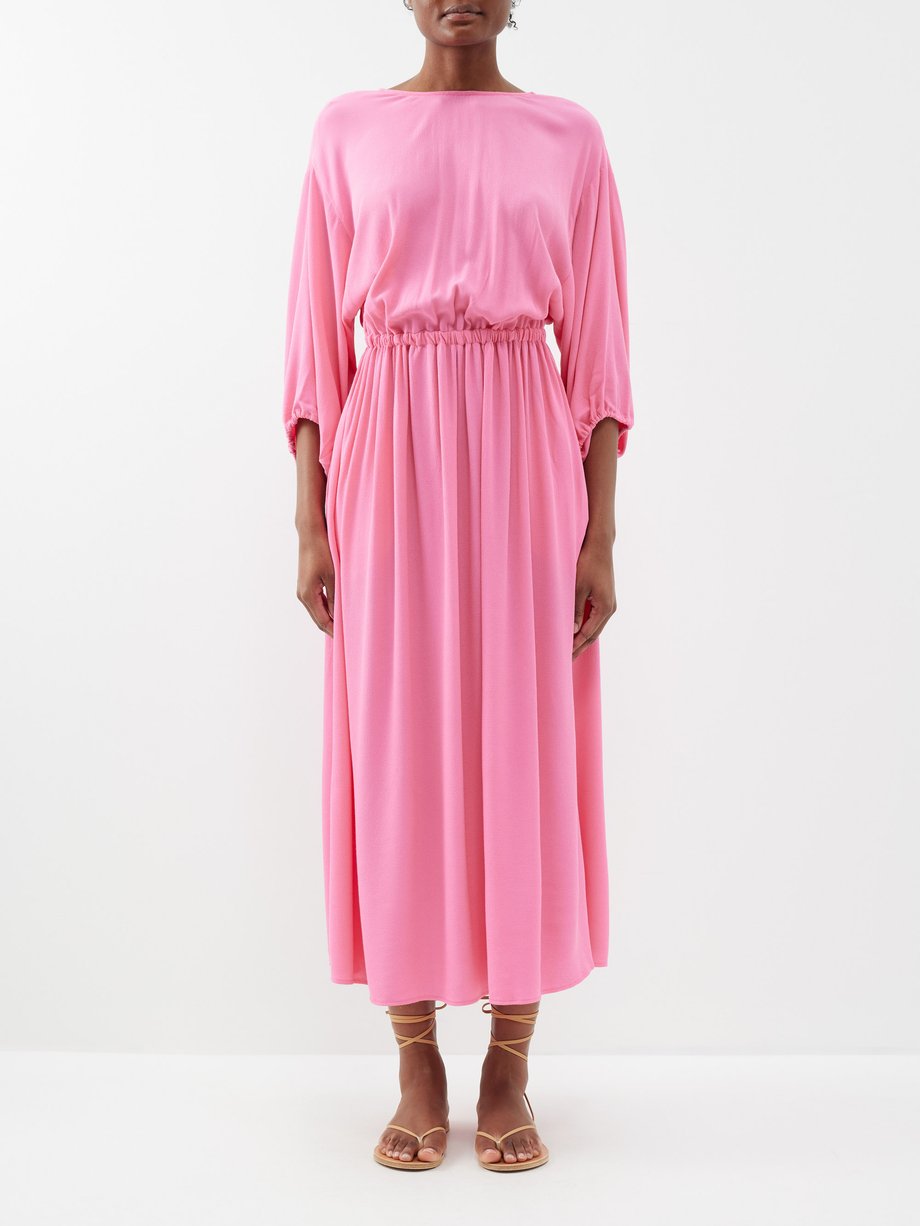 Pink Shelby open-back crepe dress | Three Graces London | MATCHES UK