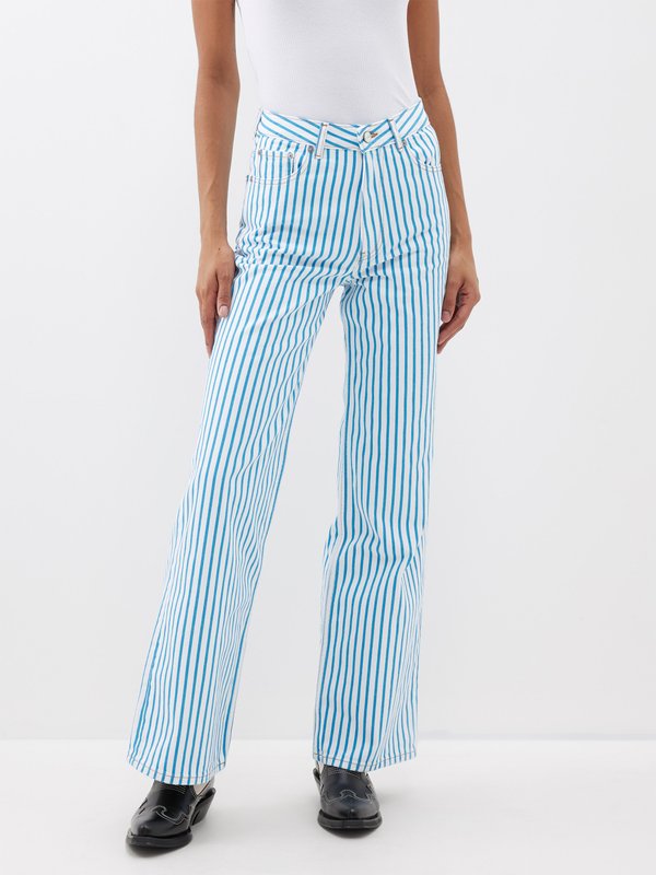 Bright White Striped Magny Jeans