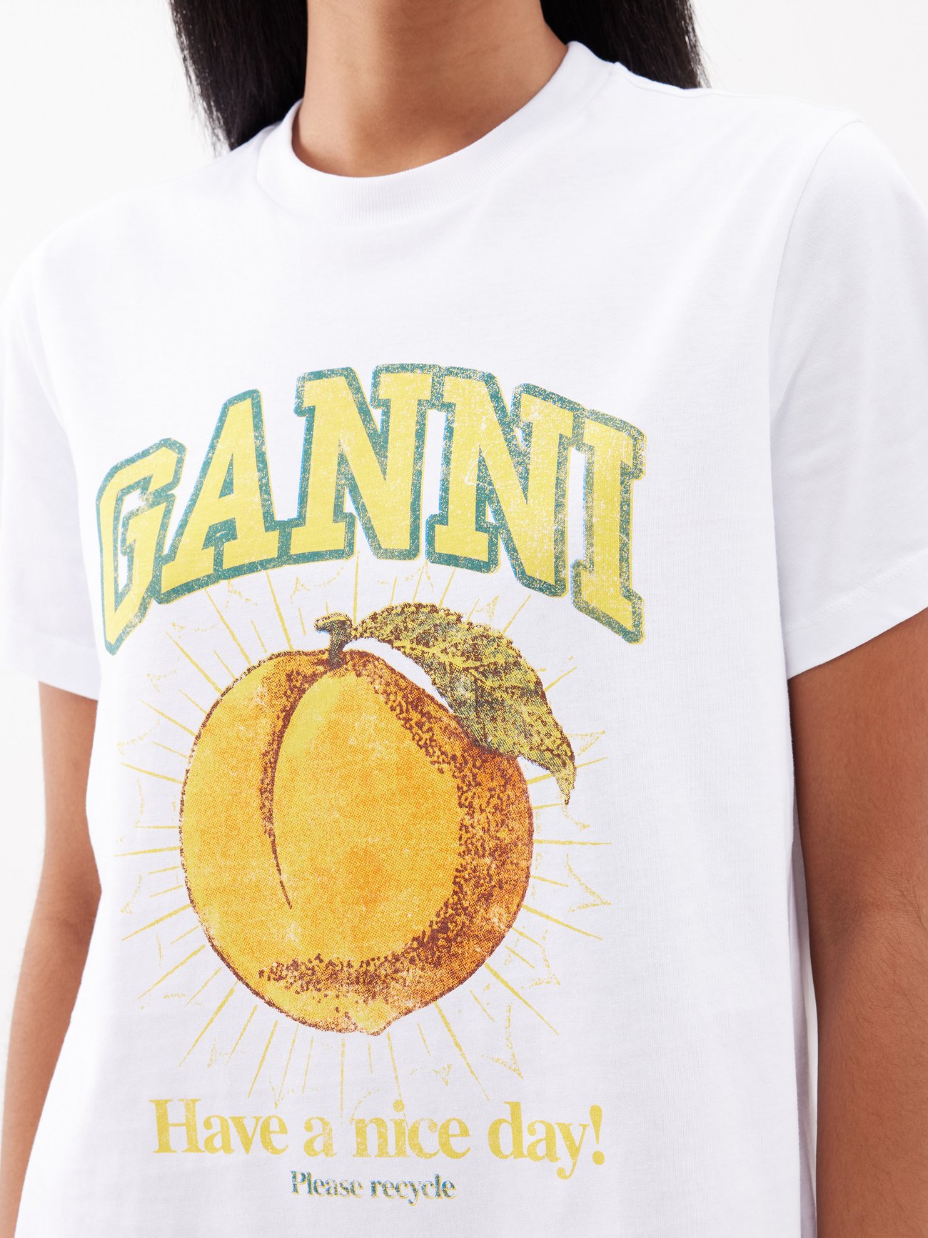 Ganni Peach T-Shirt - White