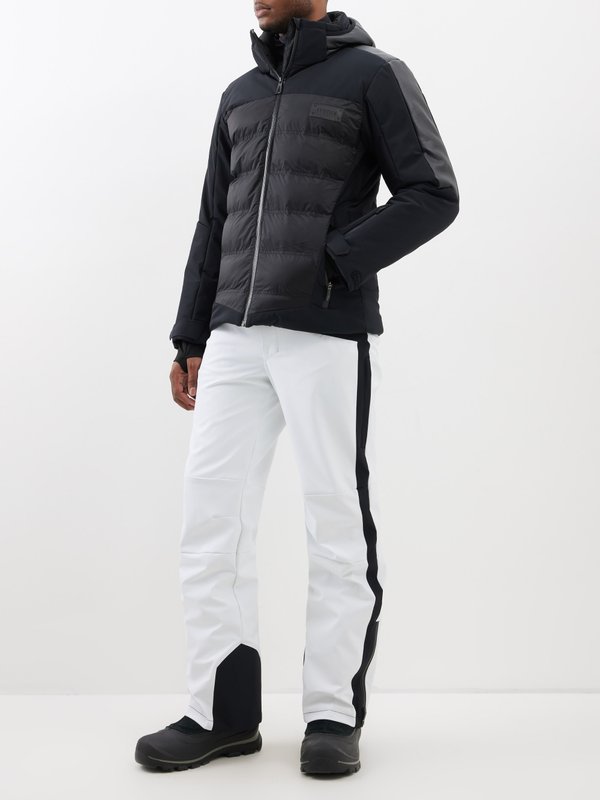 Sportalm Faux-leather trimmed quilted down ski jacket