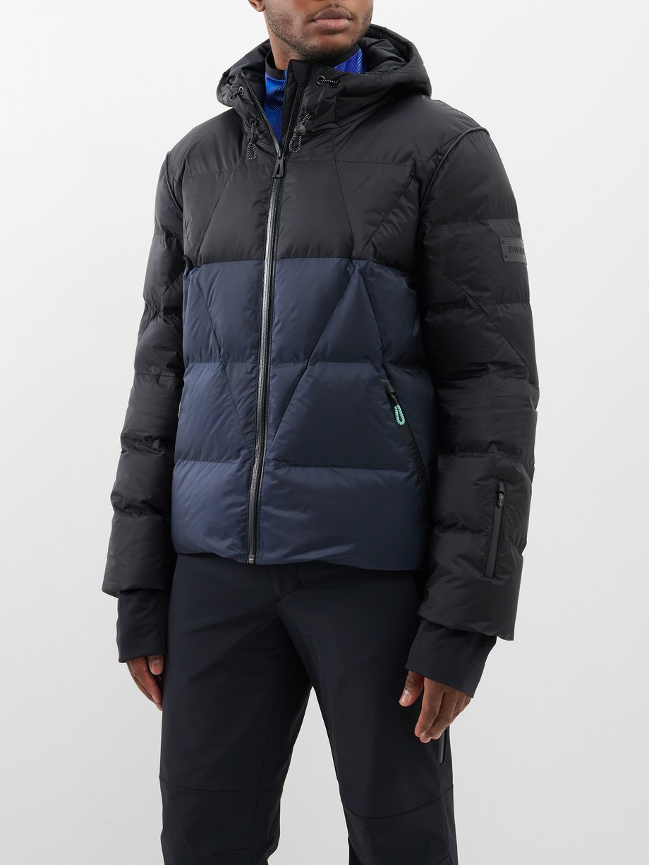 Black Colour-block quilted down ski jacket | Sportalm | MATCHES UK