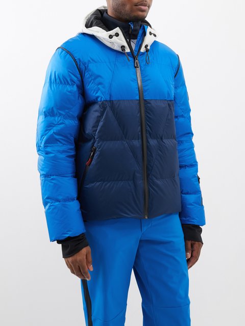 Moncler Grenoble HERS Full Zip Down Jacket With Removable Badge Ink Blue