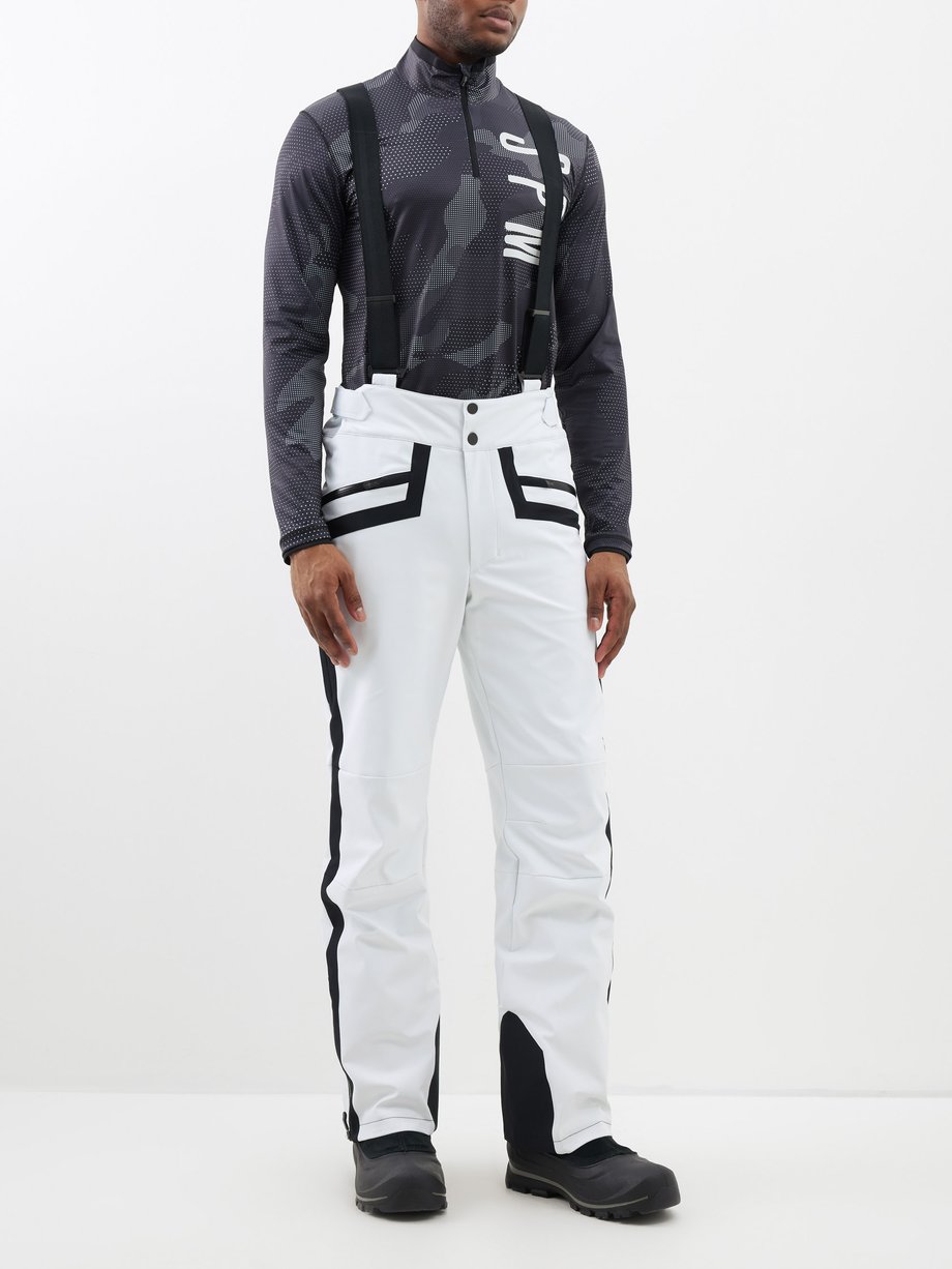 White Side-stripe logo-embroidered ski trousers, Sportalm