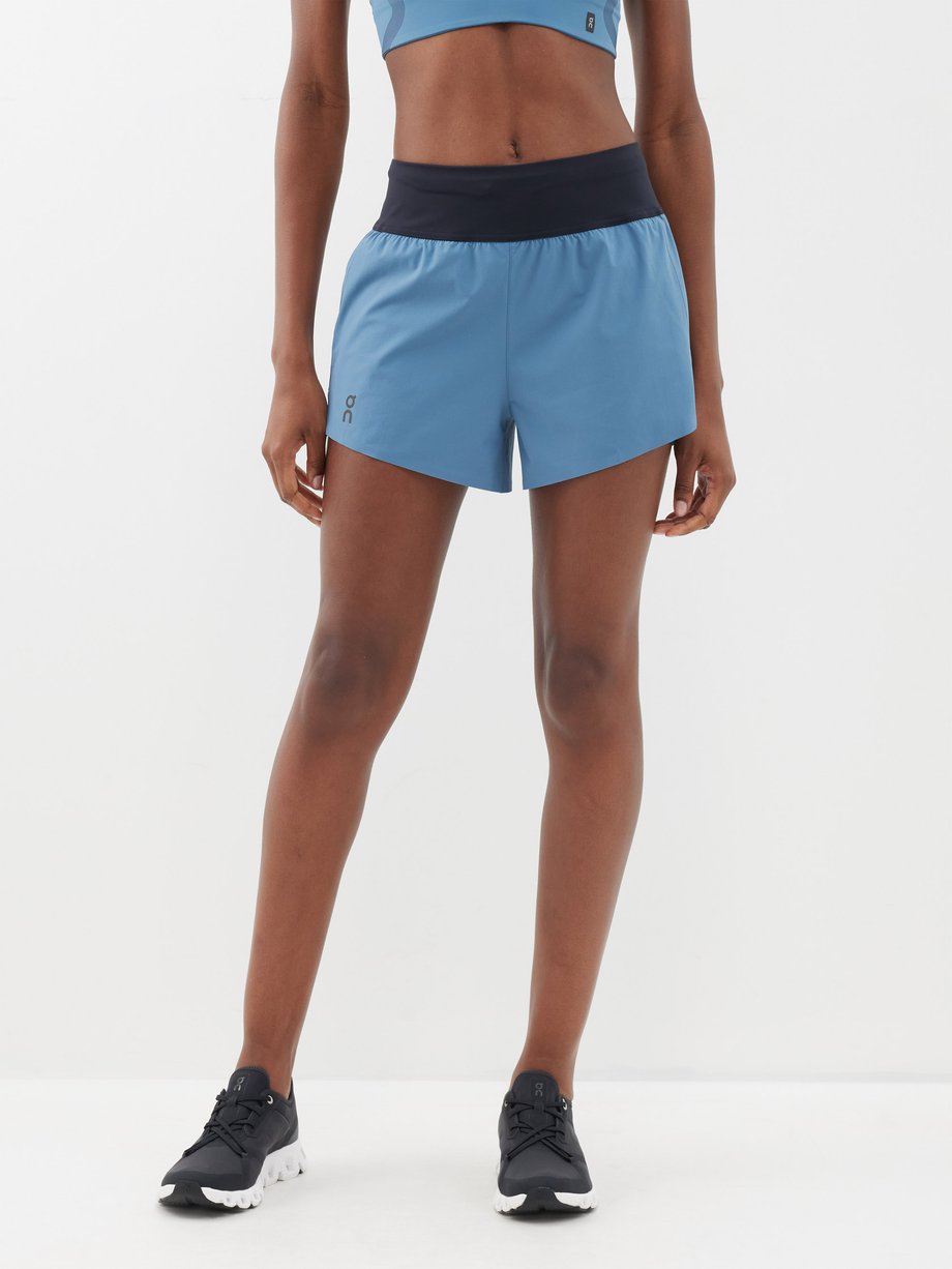 Blue Double-layer shell running shorts, On