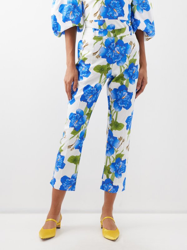 Floral Patch Print Cropped Trousers by Monsoon | Look Again