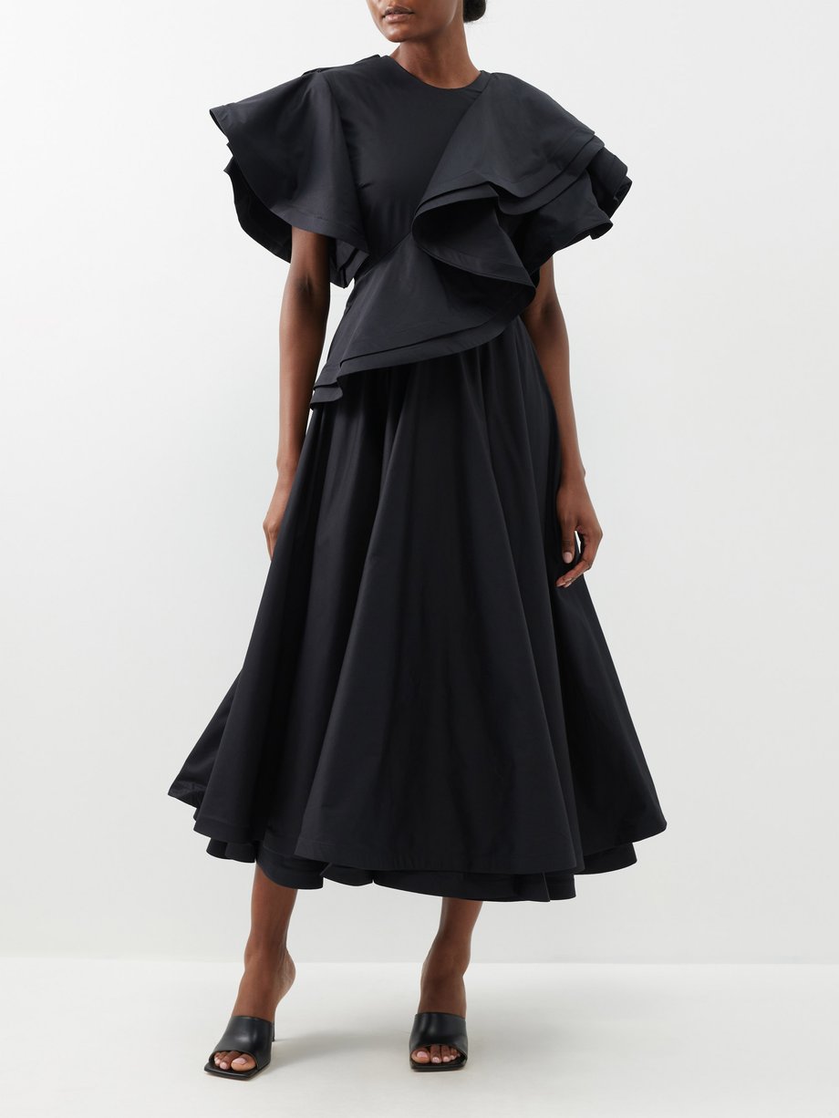 Black Blossom ruffled cotton dress | palmer//harding | MATCHESFASHION US