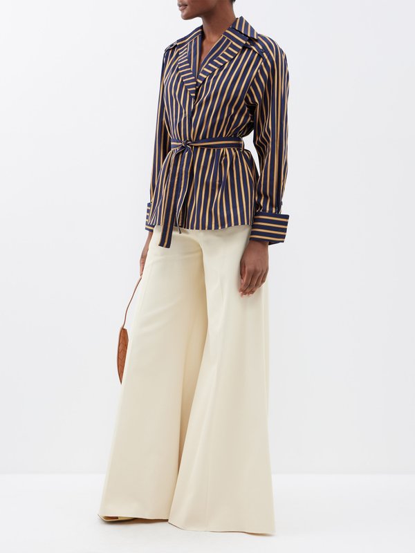 Palmer//harding (palmer//harding) Inhale belted striped organic-cotton shirt
