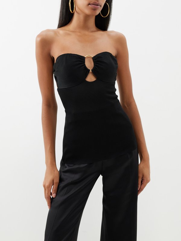 Tom Ford Strapless cutout jersey top