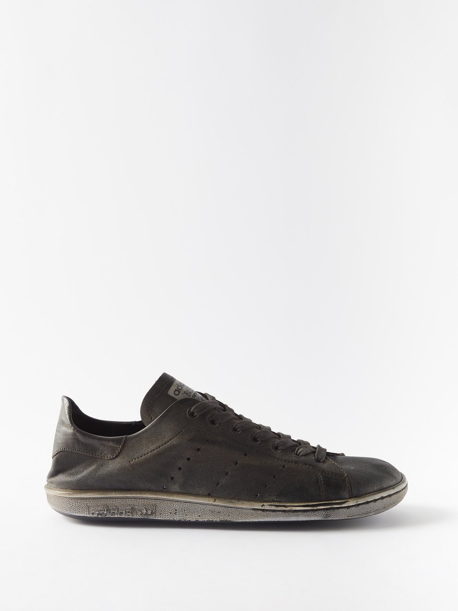 Black X adidas Stan Smith leather trainers | Balenciaga | MATCHESFASHION US