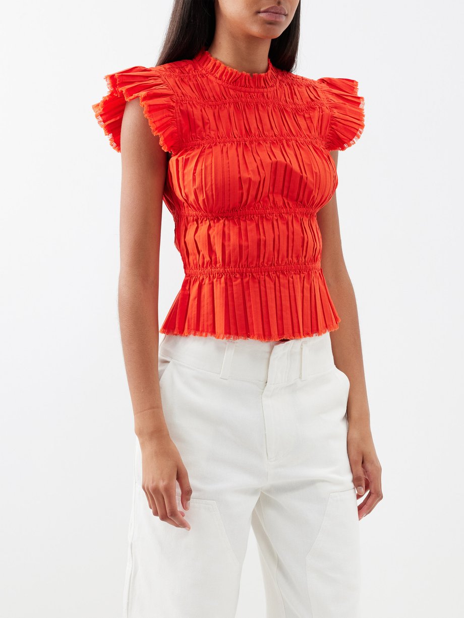 Greir pleated-poplin top video