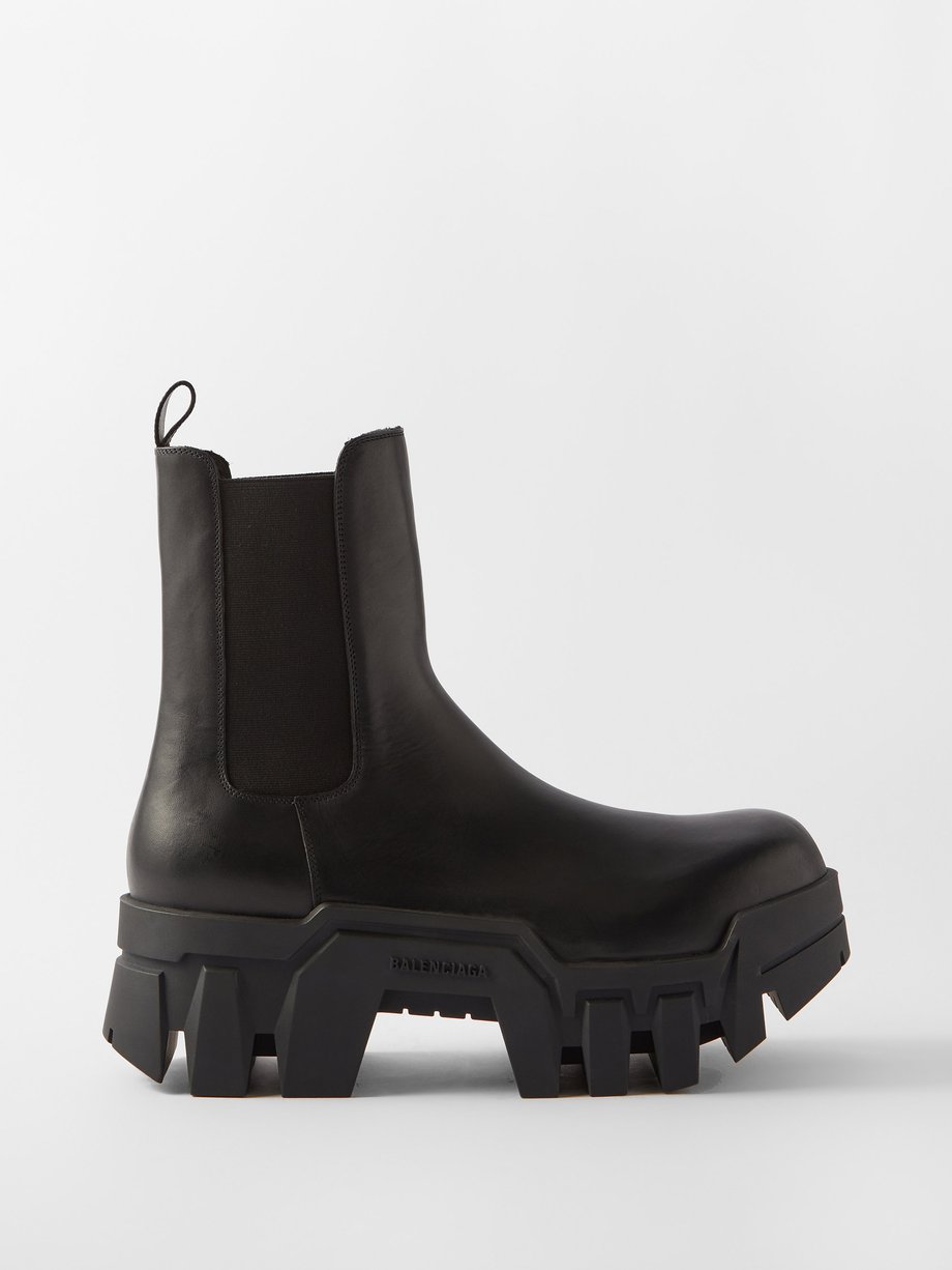 Black Bulldozer leather Chelsea boots | Balenciaga | MATCHES UK