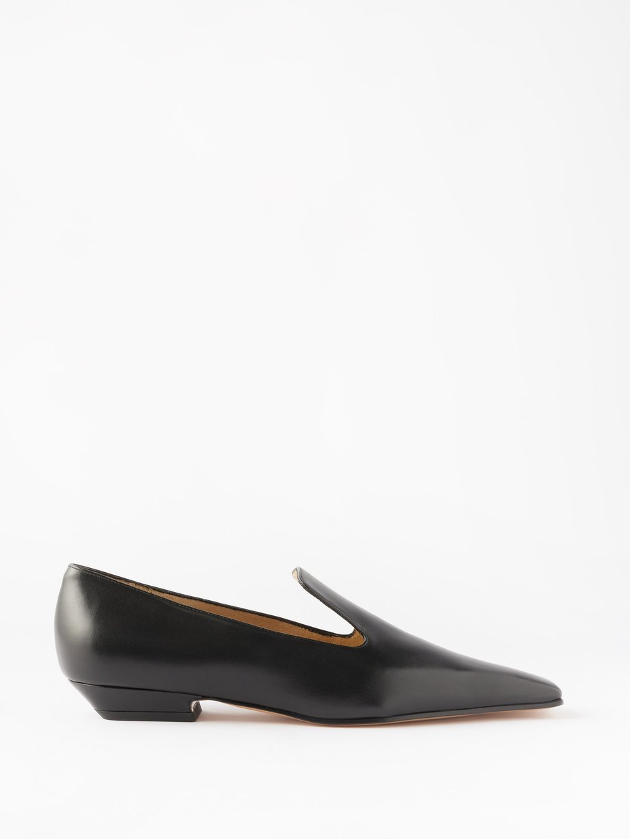Black Marfa 15 square-toe leather loafers | Khaite | MATCHES UK