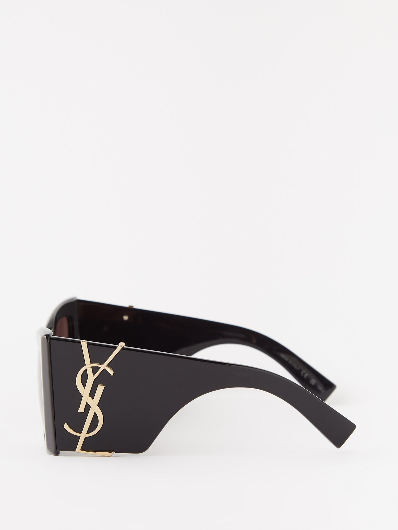 Black YSL-logo cat-eye acetate sunglasses