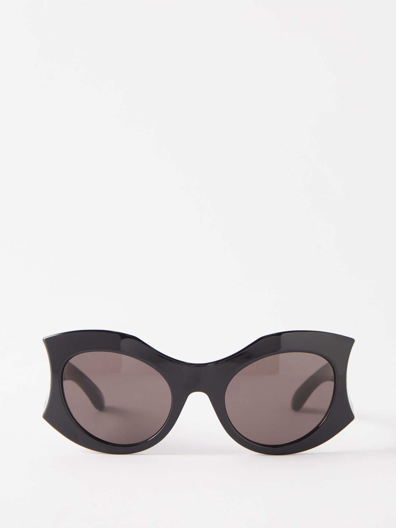 Balenciaga Monogram Acetate Round Sunglasses in Black