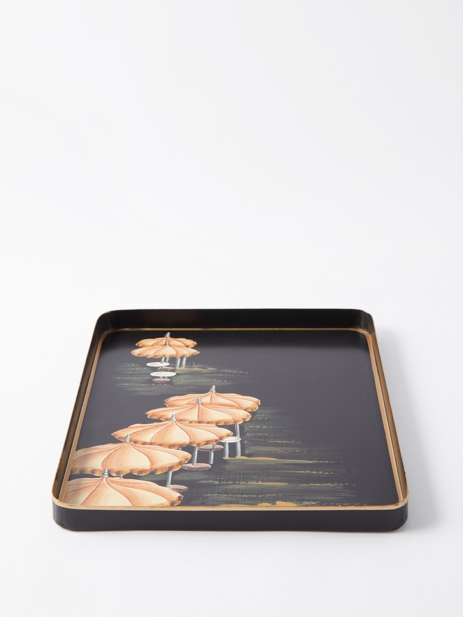 Black Umbrella hand-painted metal tray | Les Ottomans | MATCHESFASHION UK