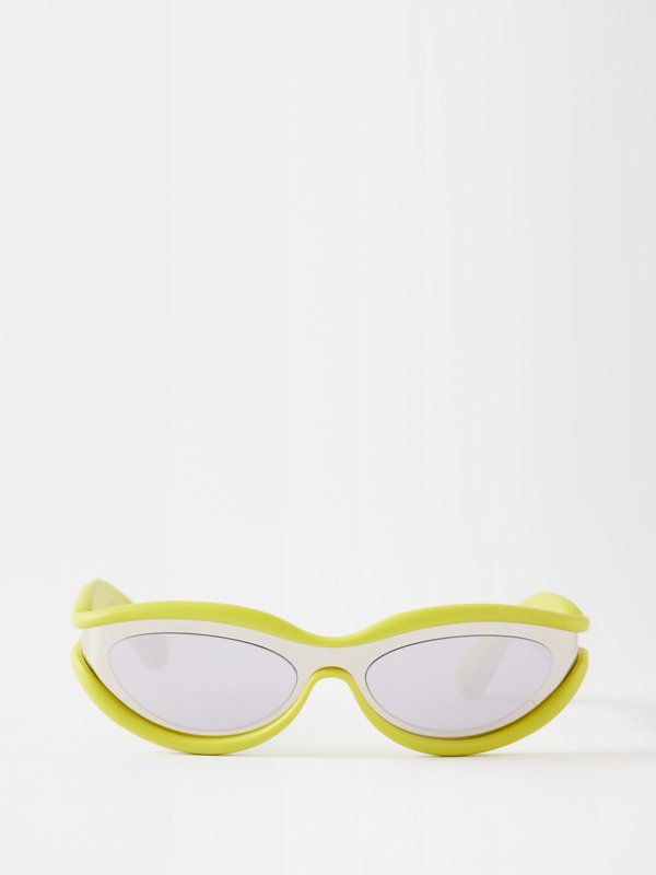 Bottega Veneta Eyewear (Bottega Veneta) Unapologetic cat-eye rubber and metal sunglasses