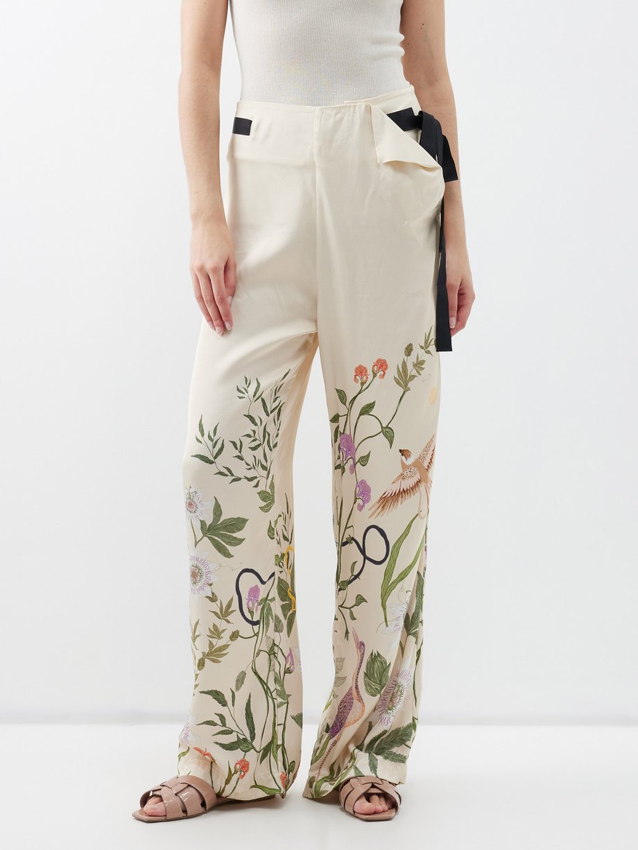 TWINSET floral-print Wide Trousers - Farfetch