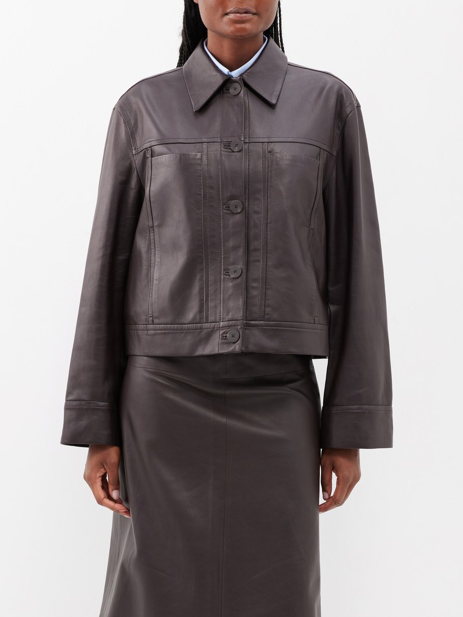 Brown Tahoe leather jacket | Studio Nicholson | MATCHES UK