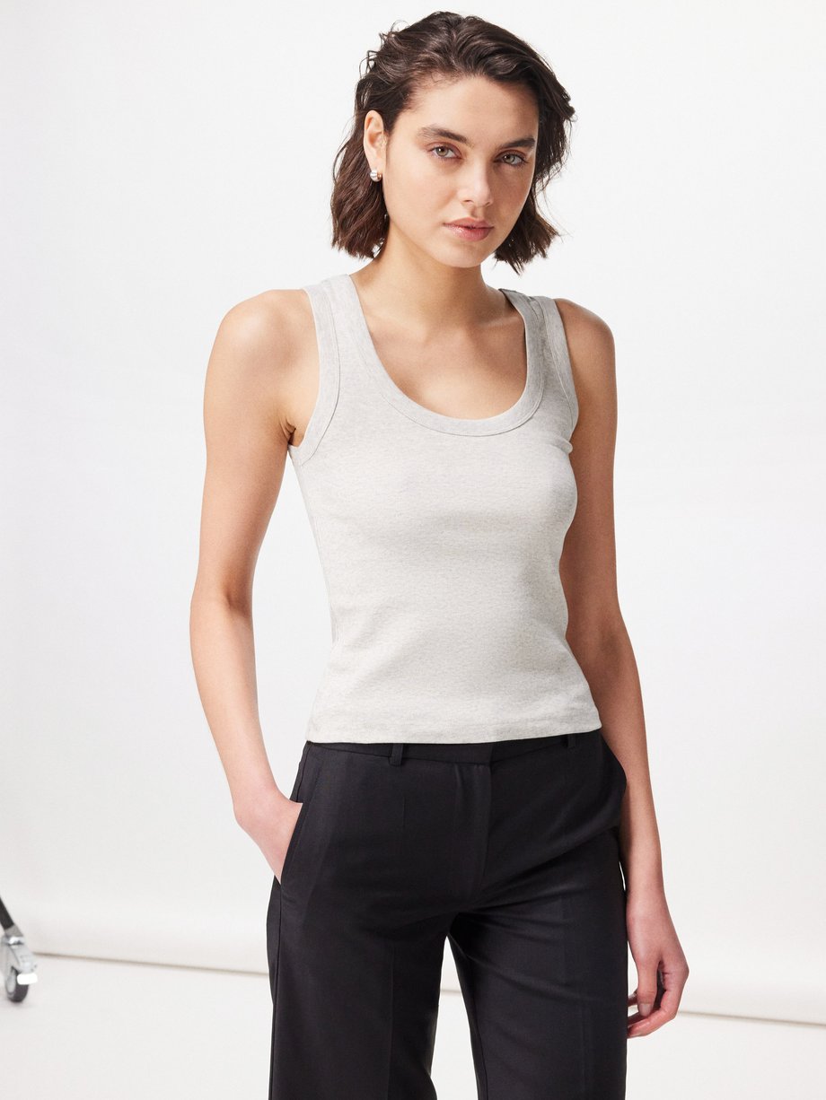 TRIOMPHE TANK TOP IN RIBBED COTTON