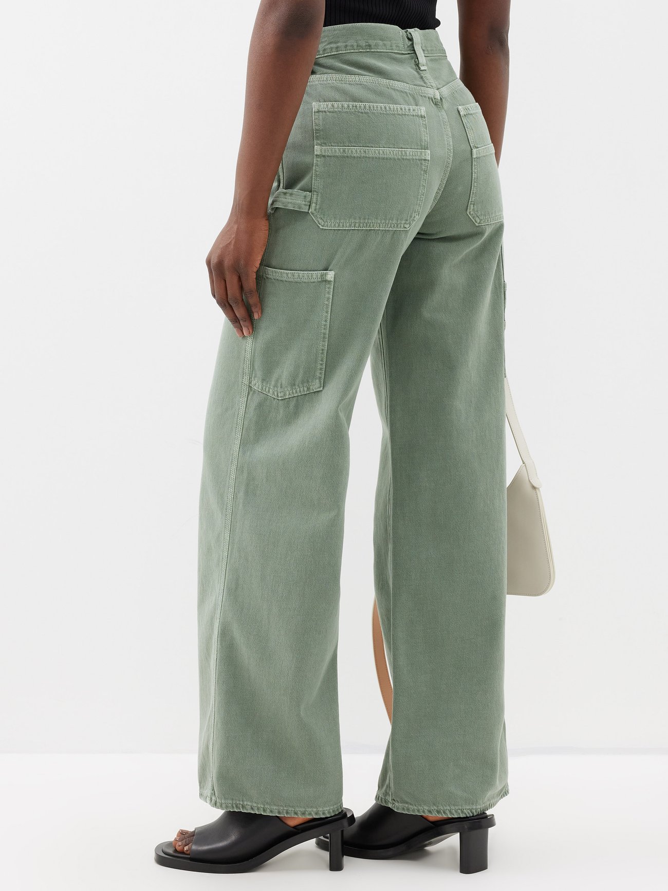 Green Magda organic-cotton cargo jeans, Agolde