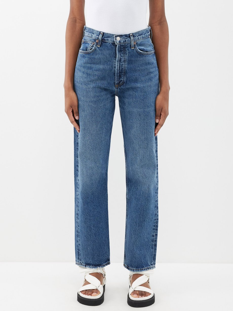 Blue 90s Pinch Waist organic-cotton straight-leg jeans | Agolde ...