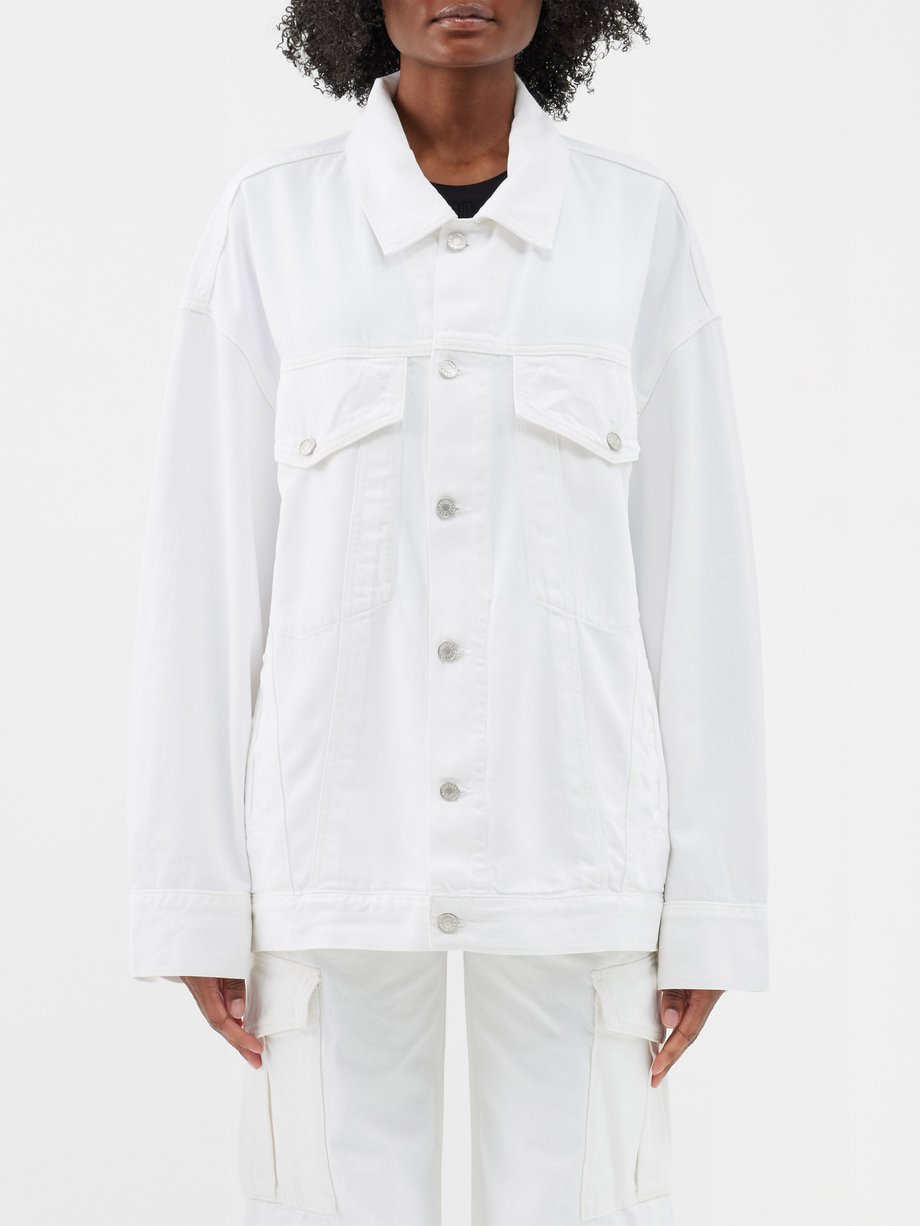 White Wayne oversized organic-cotton blend denim jacket | Agolde ...