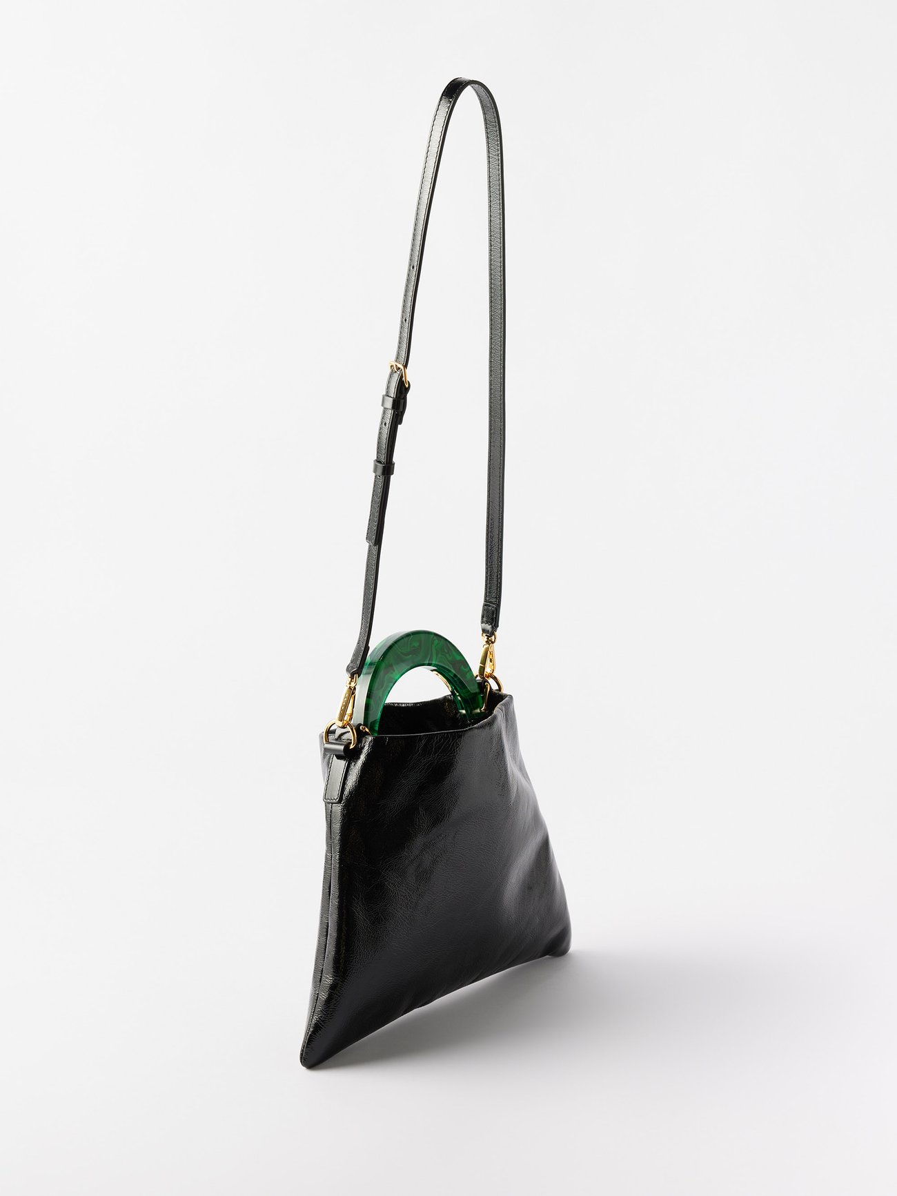 Black Venice patent-leather bag, Marni