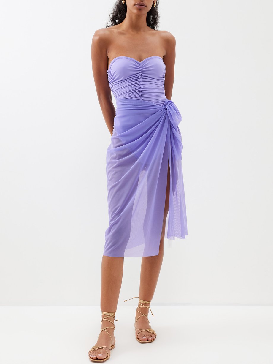 Purple Ernie nylon-blend mesh sarong | Norma Kamali | MATCHES UK