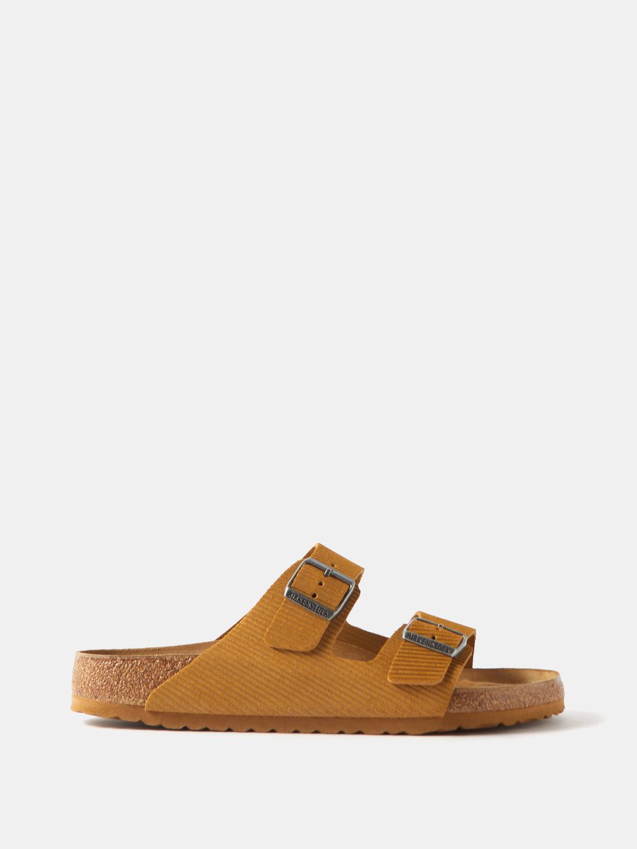 Brown Arizona buckled embossed-suede sandals | Birkenstock | MATCHES UK