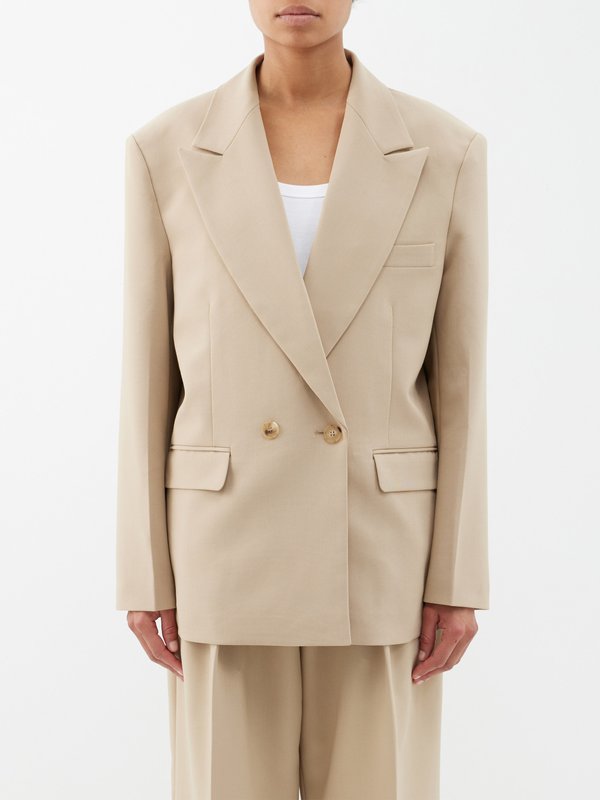 The Frankie Shop Corrin oversized double-breasted suit jacket