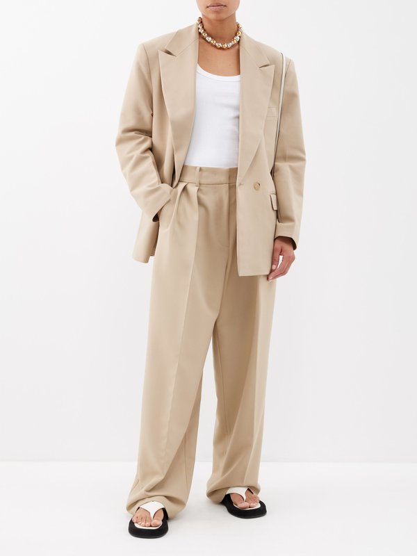 The Frankie Shop Corrin pleated wide-leg trousers