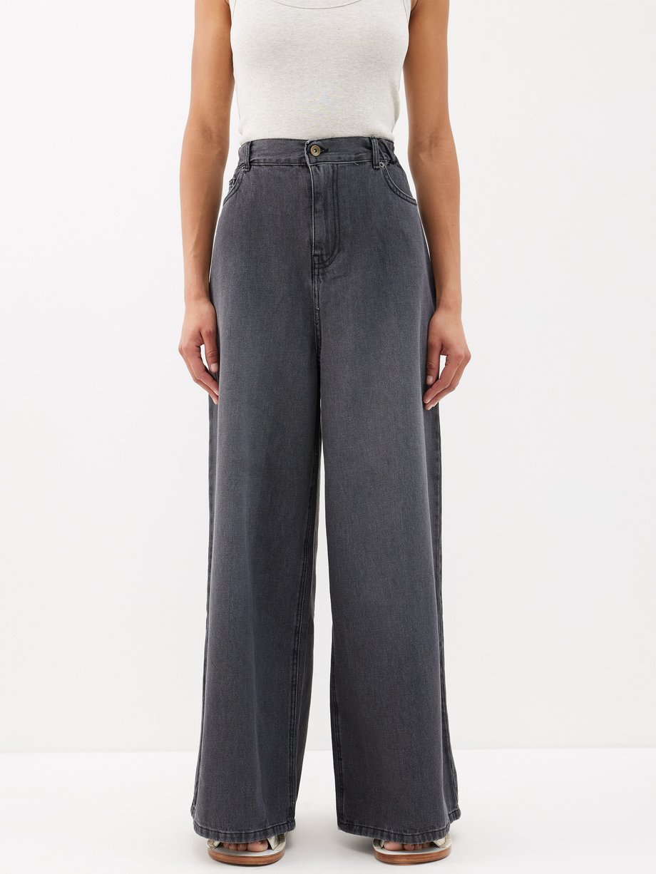 Grey Sasha oversized wide-leg jeans | The Frankie Shop | MATCHES UK