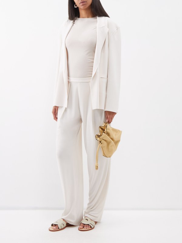 Norma Kamali Pleated jersey suit trousers