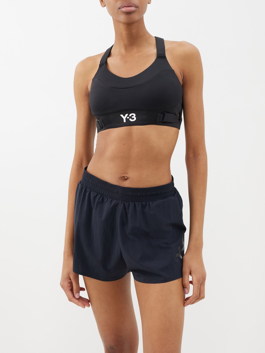 Black Logo-print sports bra, Y-3
