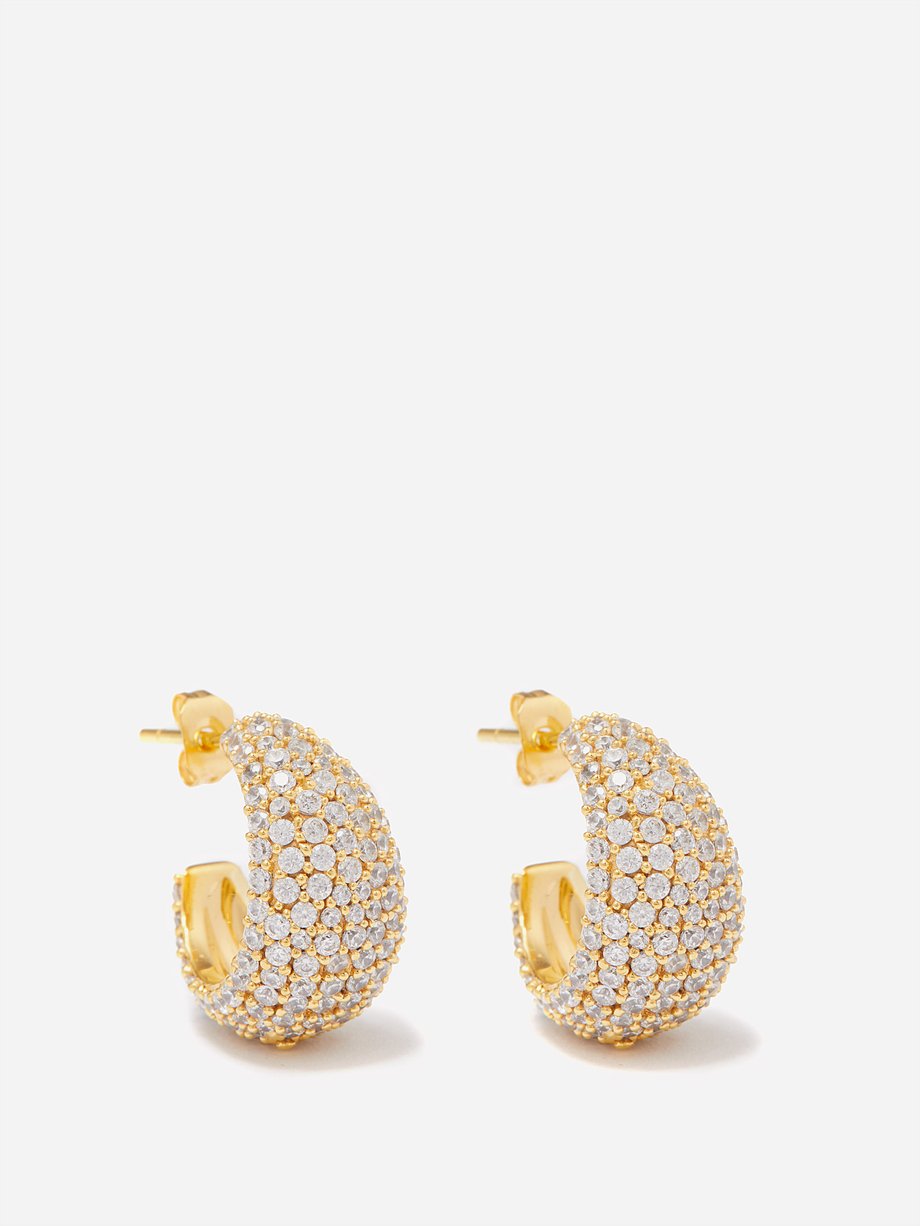 Gold Christy cubic zirconia & 18kt gold-plated earrings | Daphine ...